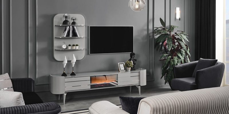 Massa Sis Gri Tv Ünitesi