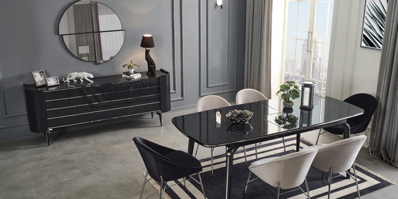 Massa Siyah Yemek Odası