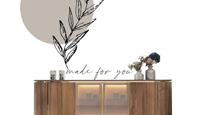 Ares Konsol Ayna ( Cevize - Gold )